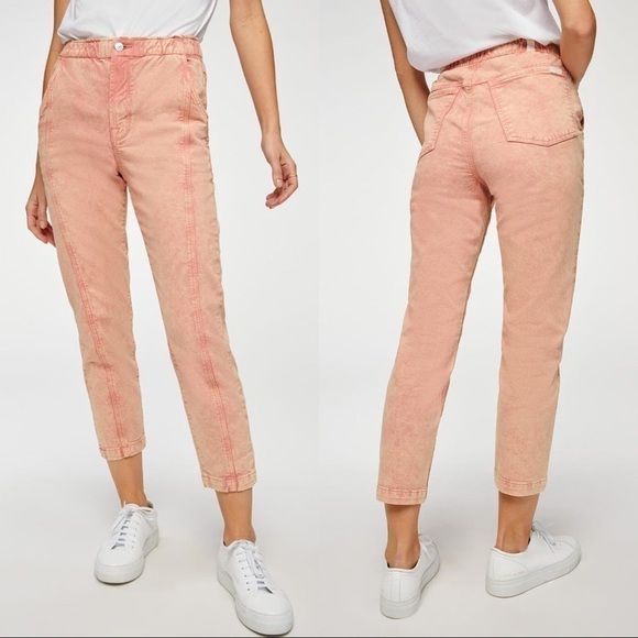 7 For All Mankind Denim - NEW 7 For All Mankind High Waist Cropped Straight Leg Jeans Mineral Rose